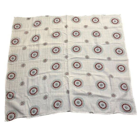 Aden Anais Swaddle Muslin 100% Cotton Blanket Unisex Medallion Blue Red White - Picture 4 of 4